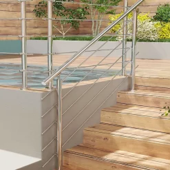 AICA Sanitaire Pack garde-corps 1.8 m 5 barres inox 304 argent installation verticale intérieur extérieur by Aica