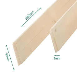 Pack promotionnel de 5 plinthes sapin massif petits nœuds bord droit 2050 x 95 x 9 mm-Forestea Hot