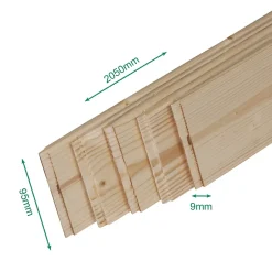 Forestea Pack promotionnel de 5 plinthes sapin massif bord rond 2050 x 95 x 9 mm %