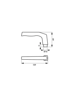 Thirard Paire de béquilles pour porte, carré 8mm + 1 plaque carré 8 x 56mm, trou de cylindre -