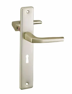 Thirard Paire de béquilles pour porte, carré 8mm + 1 plaque carré 8 x 56mm, trou de clé -