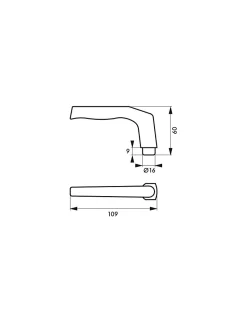 Thirard Paire de béquilles pour porte, carré 8mm + 1 plaque carré 8 x 56mm, trou de clé -