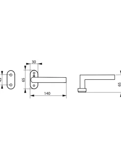 Paire de béquilles pour porte, carré 7 x 110mm, aspect inox --Thirard New