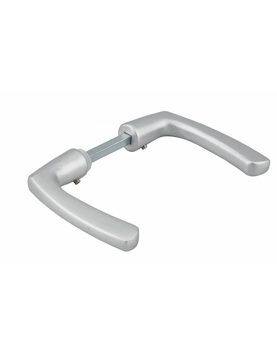 Paire de béquilles pour porte, carré 7x110mm, 1 portée, argent --Thirard