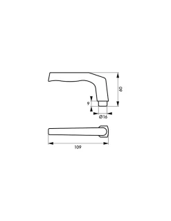 Paire de béquilles pour porte, carré 7x110mm, 1 portée, argent --Thirard