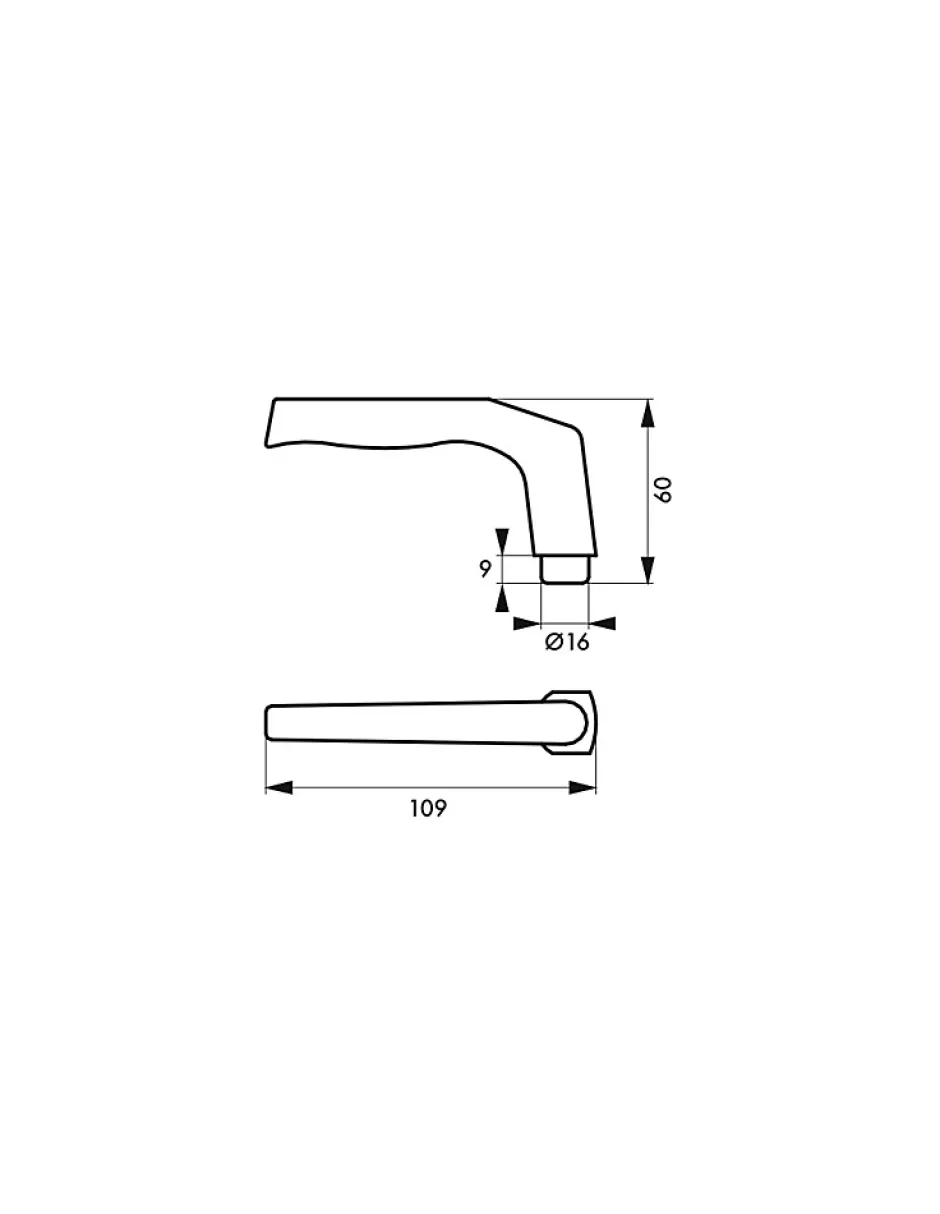 Paire de béquilles pour porte, carré 7x110mm, 1 portée, argent --Thirard