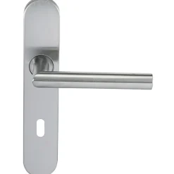 Klose Besser Paire de Poignées de porte Inox 304 sur Plaque "Noémie vif" - Trou petite clé