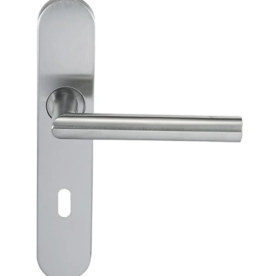 Klose Besser Paire de Poignées de porte Inox 304 sur Plaque "Noémie vif" - Trou petite clé