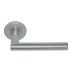 Paire de Poignées de porte sur Rosaces Rondes " Elsa Angle Vif " inox 304 - Sans rosaces de fonction-Klose Besser Outlet