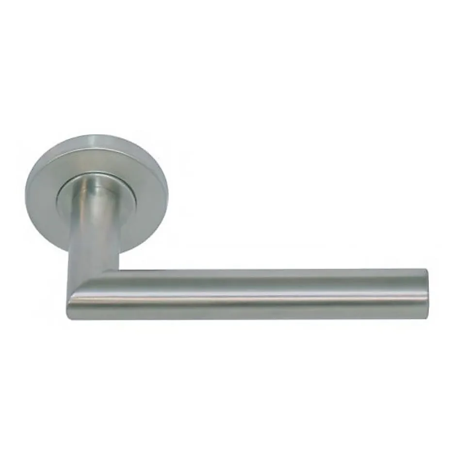 Paire de Poignées de porte sur Rosaces Rondes " Elsa Angle Vif " inox 304 - Sans rosaces de fonction-Klose Besser Outlet