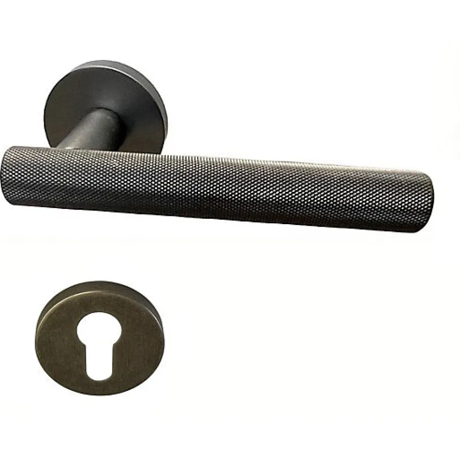 Paire de Poignées "" sur Rosaces " GUN " Inox 304 PLEIN - +1 Paire de rosaces cylindre-Klose Besser New