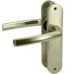 Paire de poignées sur plaques aluminium blindé 190 mm porte intérieur sans clés Bricard Osmose-Autres Outlet