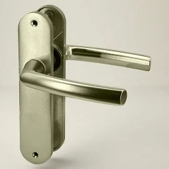 Paire de poignées sur plaques aluminium blindé 190 mm porte intérieur sans clés Bricard Osmose-Autres Outlet