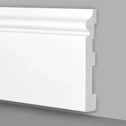 Eternal Parquet Palette de 100ml de plinthe plinthe BLANCHE mod. ETHNIQUE 150x18x2000mm en POLYMÈRES - Polystructuré