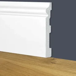 Eternal Parquet Palette de 100ml de plinthe plinthe BLANCHE mod. ETHNIQUE 150x18x2000mm en POLYMÈRES - Polystructuré