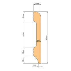 Eternal Parquet Palette de 104ml de Plinthe BC Brillante NERO MARQUINA 85x14x2000mm en POLYMÈRES