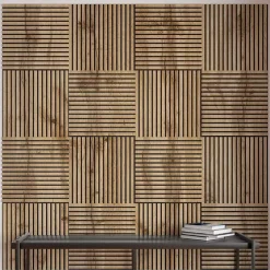 Panneau acoustique décoratif scandinave 60 x 60 cm - bois durable et plastique recyclé-Protocole Home Outlet