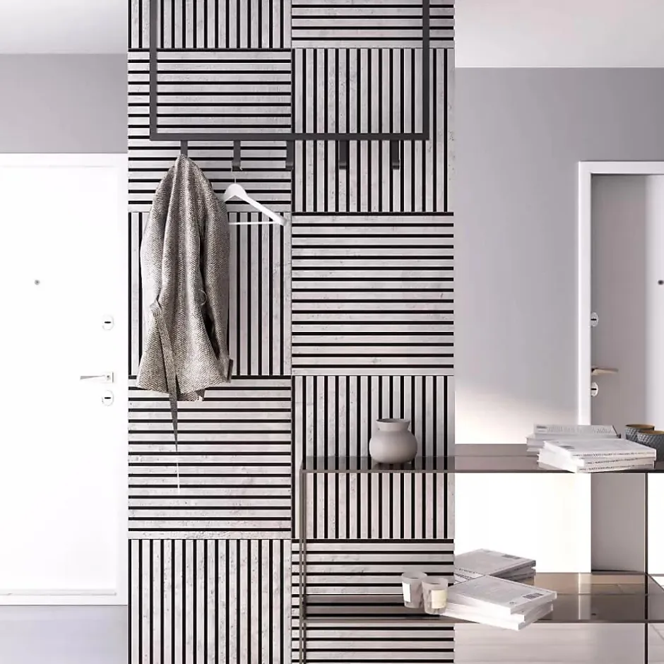 Panneau acoustique décoratif scandinave 60 x 60 cm - bois durable et plastique recyclé-Protocole Home Outlet