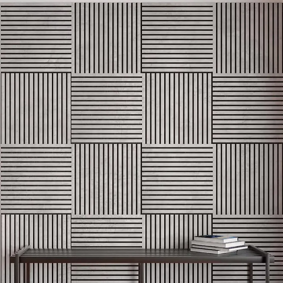 Panneau acoustique décoratif scandinave 60 x 60 cm - bois durable et plastique recyclé-Protocole Home Outlet