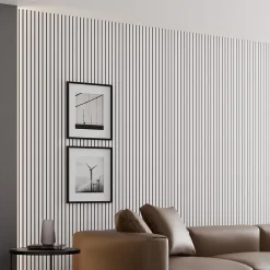 Panneau Acoustique 21mm - Blanc Cuir - Feutrine Noire - 240x60cm - Lot de 2-Ps Global Company New