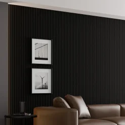 Ps Global Company Panneau Acoustique 21mm - Noir Mat - Feutrine Noire - 240x60cm - Lot de 2