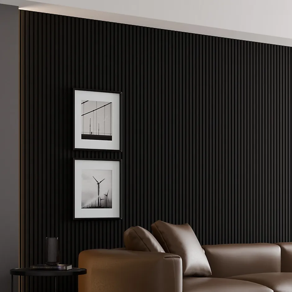 Ps Global Company Panneau Acoustique 21mm - Noir Mat - Feutrine Noire - 240x60cm - Lot de 2