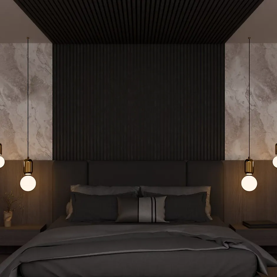 Ps Global Company Panneau Acoustique 21mm - Noir Mat - Feutrine Noire - 240x60cm - Lot de 2