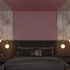 Panneau Acoustique 21mm - Rose - Feutrine Noire - 240x60cm - Lot de 2-Ps Global Company Outlet