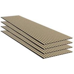 Ps Global Company Panneau Acoustique 11mm - Chêne - Feutrine Noire - 240x60cm - Lot de 4