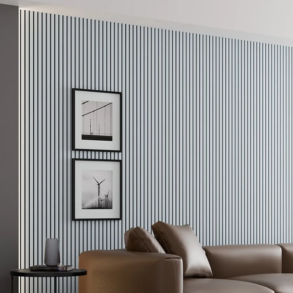 Ps Global Company Panneau Acoustique 21mm - Gris Cuir - Feutrine Noire - 240x60cm - Lot de 2