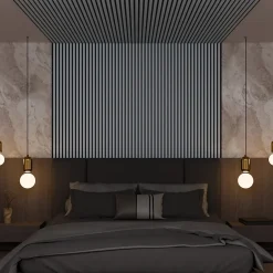 Ps Global Company Panneau Acoustique 21mm - Gris Cuir - Feutrine Noire - 240x60cm - Lot de 2