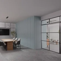 Ps Global Company Panneau Acoustique 21mm - Gris Cuir - Feutrine Noire - 240x60cm - Lot de 2