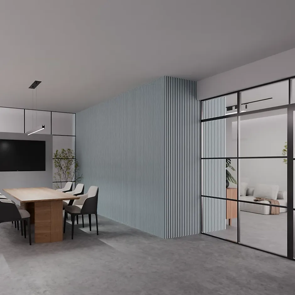 Ps Global Company Panneau Acoustique 21mm - Gris Cuir - Feutrine Noire - 240x60cm - Lot de 2