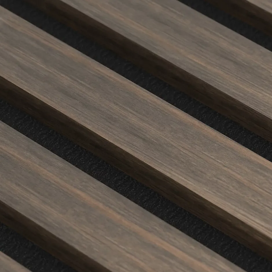 Ps Global Company Panneau Acoustique 21mm - Noyer Foncé - Feutrine Noire - 240x60cm - Lot de 2