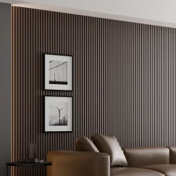 Ps Global Company Panneau Acoustique 21mm - Noyer Foncé - Feutrine Noire - 240x60cm - Lot de 2