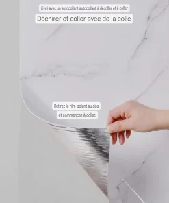 Wall Fashion Panneau Adhésif Effet Marbre Gris 250 x 120 x 0,3 cm Élégance et Facilité de Pose