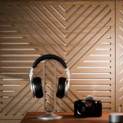 Panneau ajouré Malo en MDF revêtu papier imitation chêne 60X60X1 cm vendu par 3 pièces-Radex Outlet