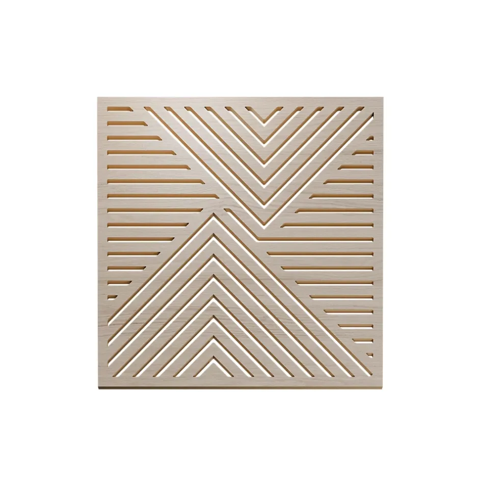 Panneau ajouré Malo en MDF revêtu papier imitation chêne 60X60X1 cm vendu par 3 pièces-Radex Outlet