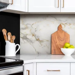 Panneau autocollant 100x50 cm Marbre élégant et or 1 pcs-Tulup Discount