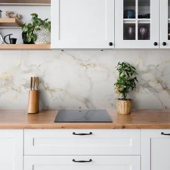 Panneau autocollant 100x50 cm Marbre élégant et or 1 pcs-Tulup Discount