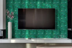 Tulup Panneau autocollant 100x50 cm Texture de la malachite 1 pcs