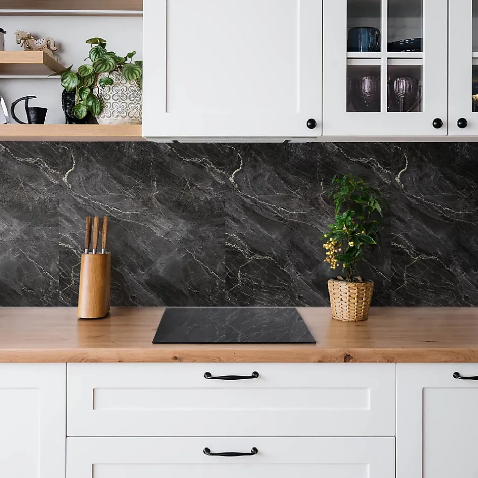 Panneau autocollant 100x50 cm marbre foncé 1 pcs-Tulup Sale