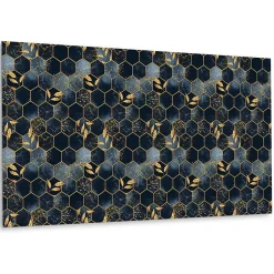 Tulup Panneau autocollant 100x50 cm Feuilles et hexagones 1 pcs