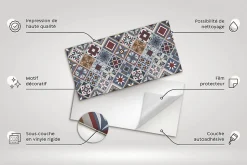 Tulup Panneau autocollant 100x50 cm Feuilles et hexagones 1 pcs