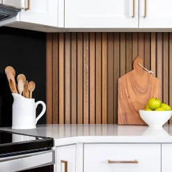 Tulup Panneau autocollant 100x50 cm Lattes de bois 1 pcs