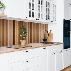 Tulup Panneau autocollant 100x50 cm Lattes de bois 1 pcs