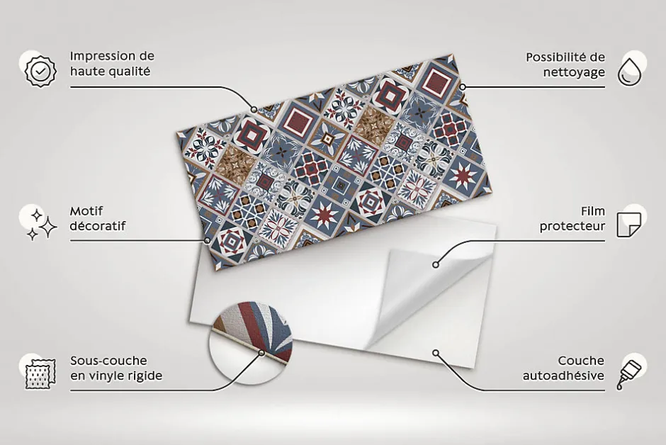 Tulup Panneau autocollant 100x50 cm Chevrons 1 pcs