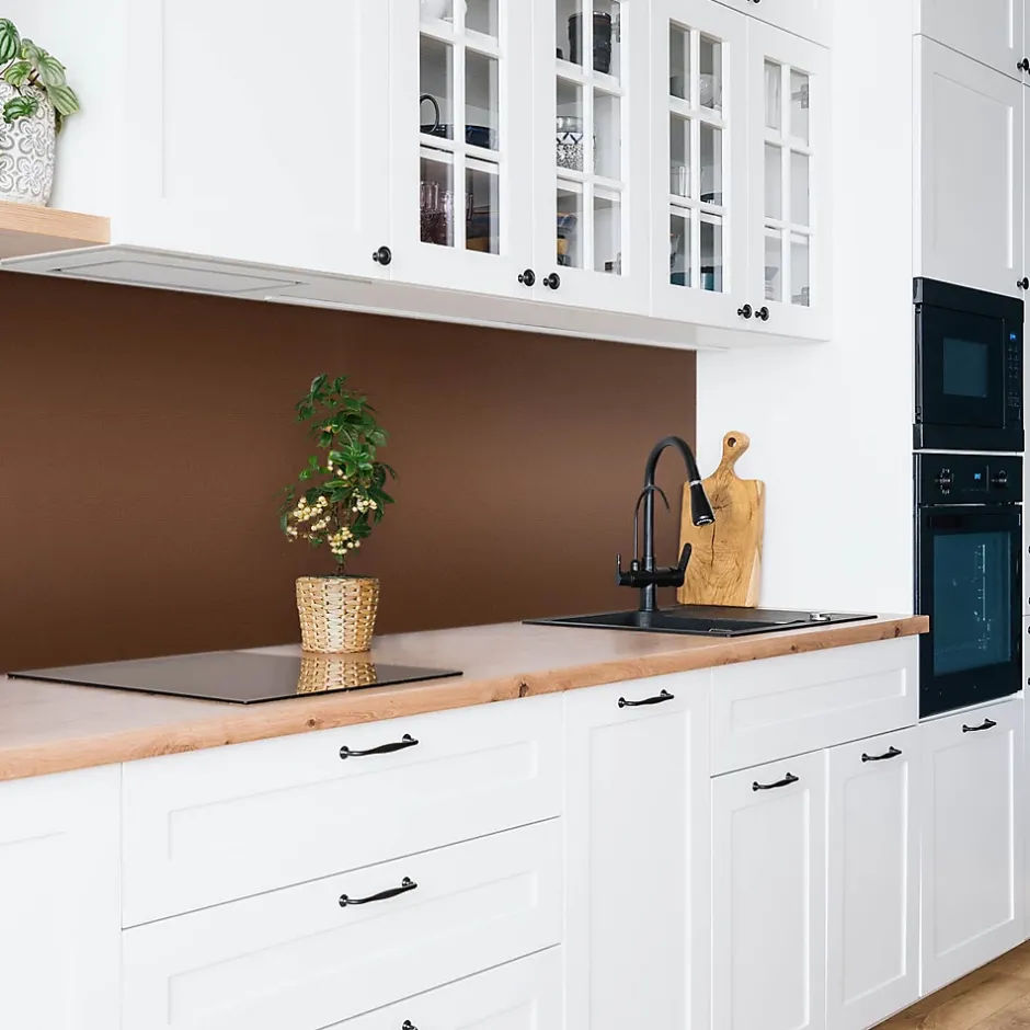 Tulup Panneau autocollant 100x50 cm Couleur marron 1 pcs