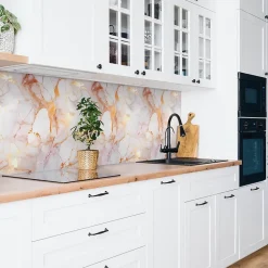 Panneau autocollant 100x50 cm marbre doré 1 pcs-Tulup Clearance