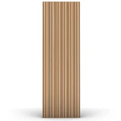 Foge Panneau Boa en MDF fond noir, tasseaux décor chêne Saragosse L. 280 x l 90 cm, ép. 2,1 cm